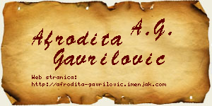 Afrodita Gavrilović vizit kartica
